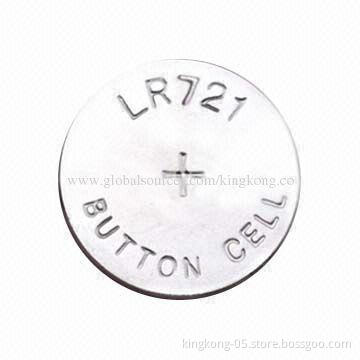 LR721 Alkaline ZnMn Button-cell Battery, Height of 2.15mm
